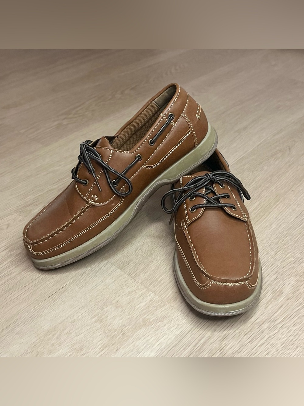 Mountain Creek Brown Leather Lace-Up Boat Shoes